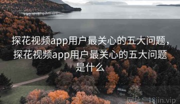 探花视频app用户最关心的五大问题，探花视频app用户最关心的五大问题是什么