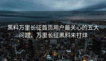 黑料万里长征首页用户最关心的五大问题，万里长征黑料未打烊