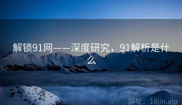 解锁91网——深度研究，91解析是什么