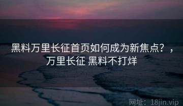 黑料万里长征首页如何成为新焦点？，万里长征 黑料不打烊
