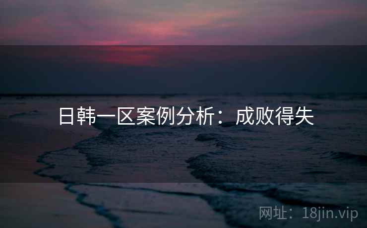 日韩一区案例分析:成败得失 日韩一区案例分析:成败得失