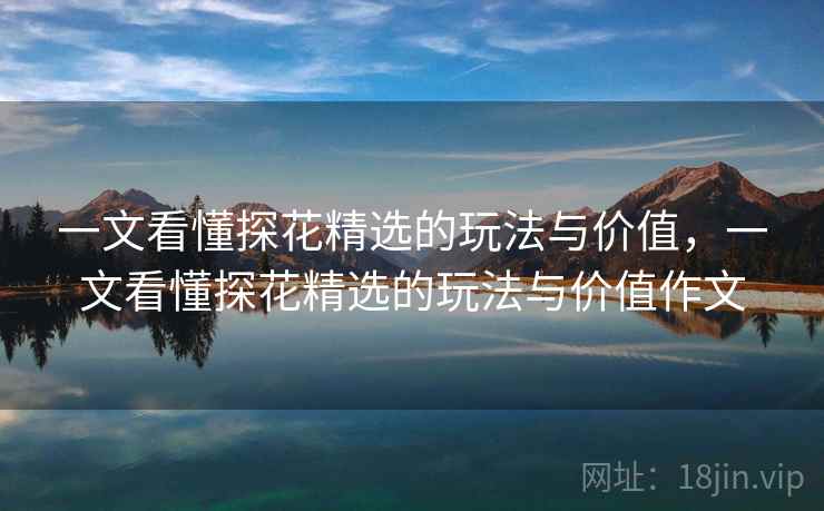 一文看懂探花精选的玩法与价值，一文看懂探花精选的玩法与价值作文